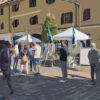 Elaborazione grafica dalla foto di un gazebo in piazza Roma
