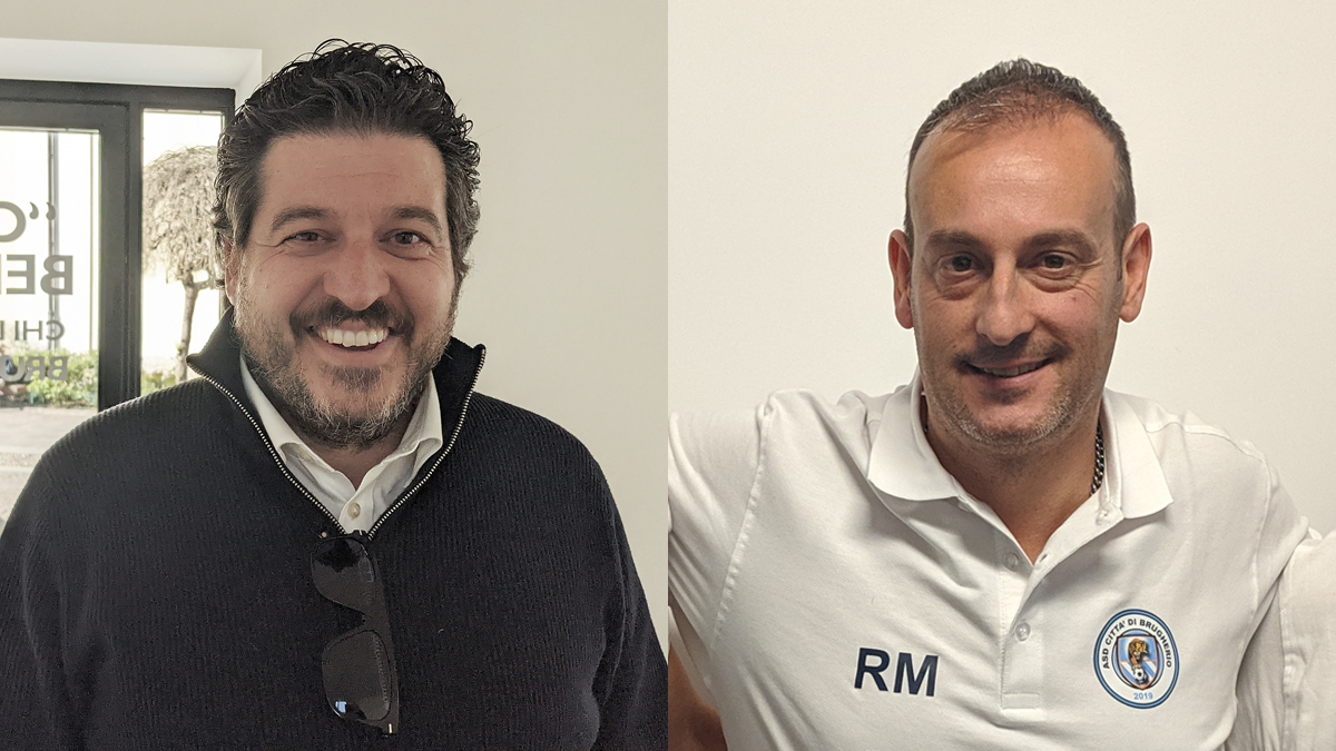 Da sinistra Massimo Meoni dirigente di All soccer e Riccardo Marchini presidente del Città di Brugherio