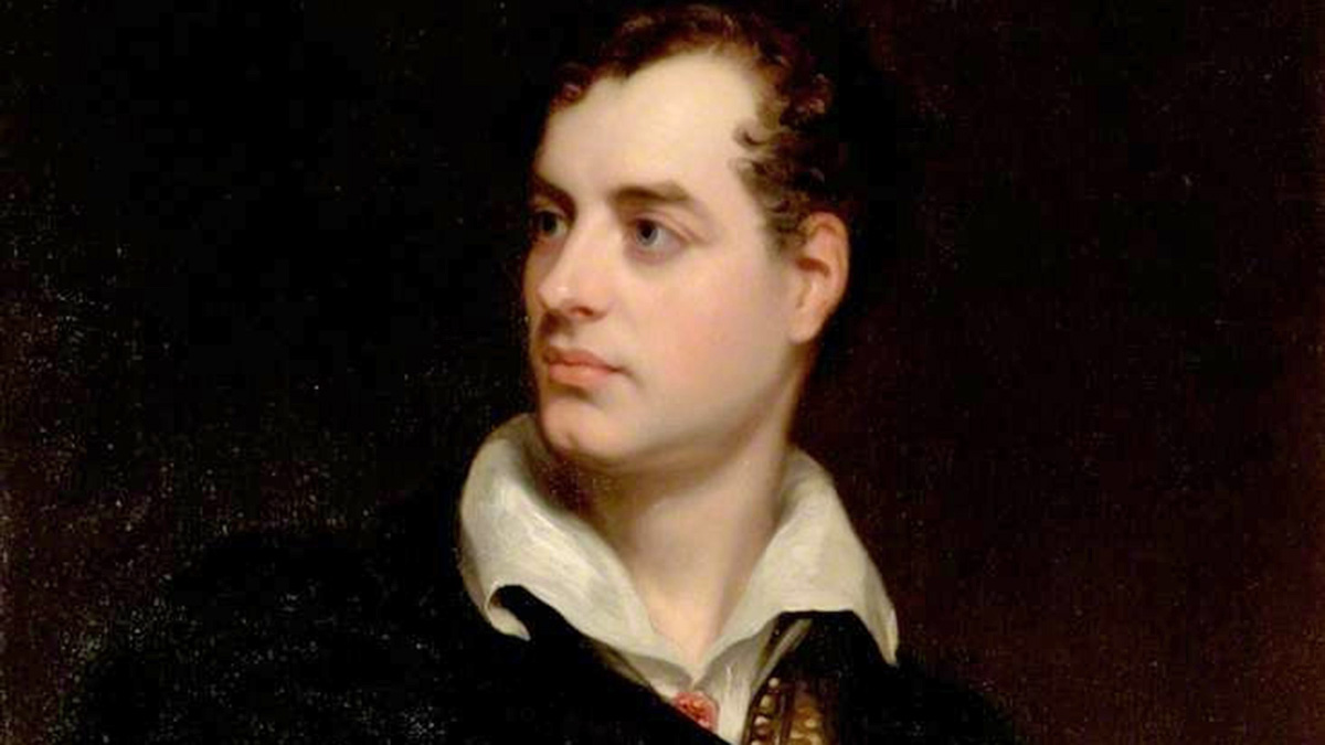Lord Byron ritratto nel 1813 da Thomas Phillips (particolare)